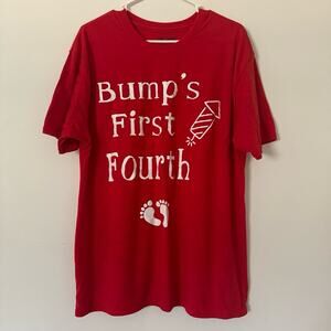 Gildan Women’s Red Fourth‎ of July Pregnancy Shirt XL